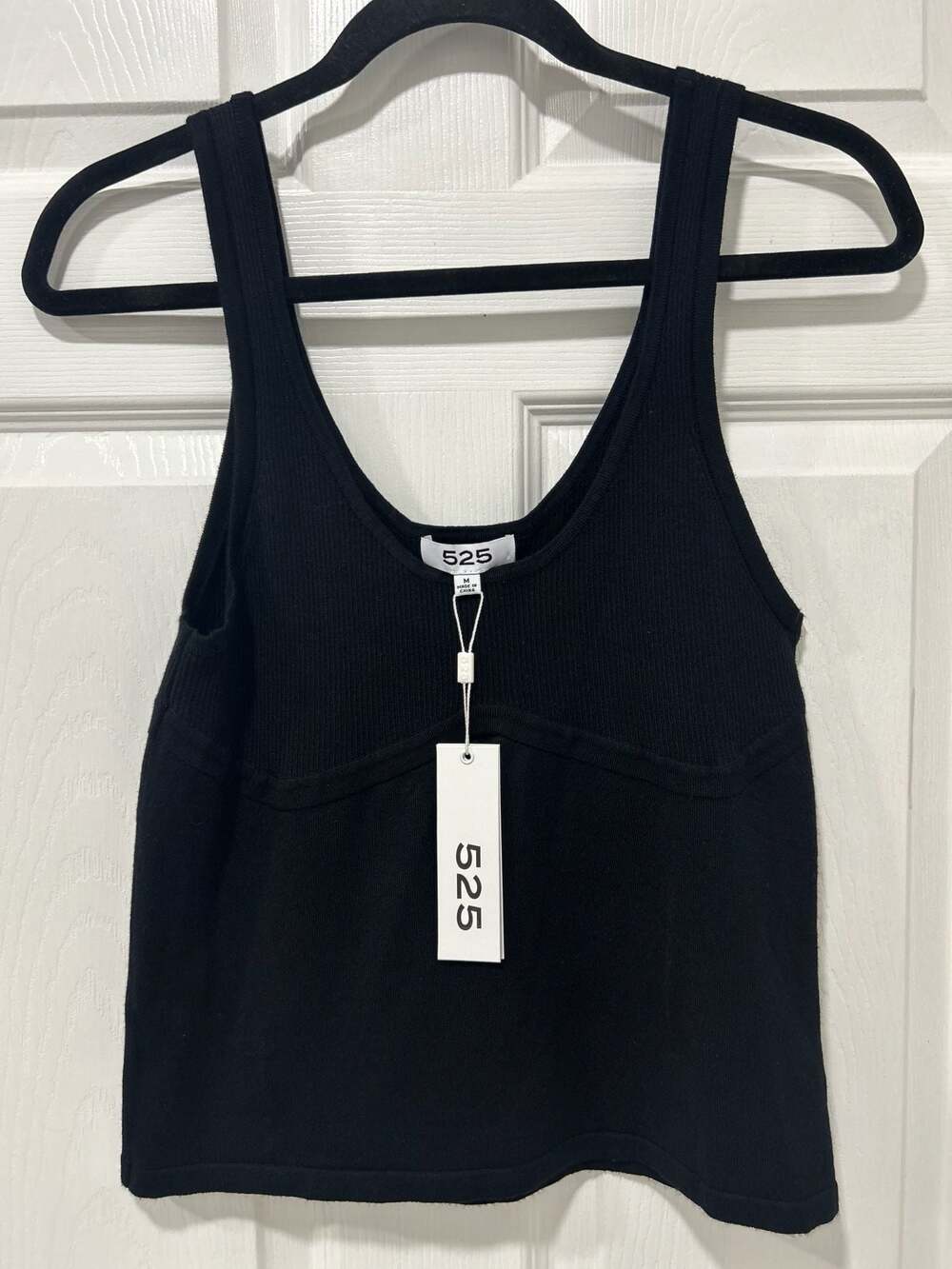 525 America Evie Scoop Neck Sweater Tank Top Black Size M